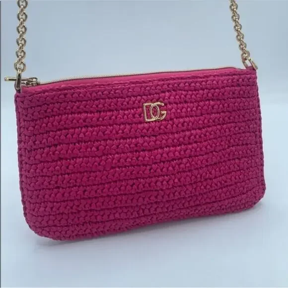 Dolce & Gabana Woven Pink Shoulder Women Bag - Picture 5 of 13
